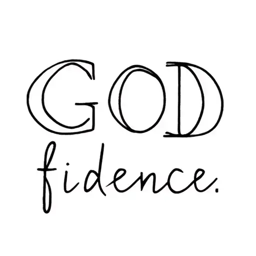 small quote 'GOD fidence' tattoo design idea