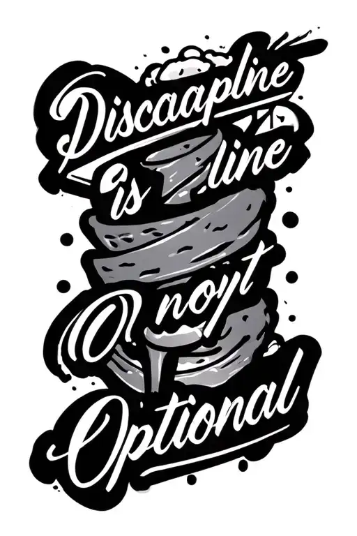 "Discapline is not optional " culinary masterpiece infused tattoo design idea