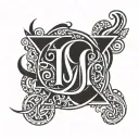 Letter j and m joined together tattoo design idea