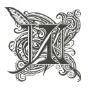 Letter j and m joined together tattoo design idea