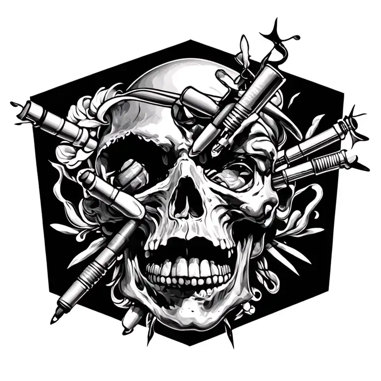 drugs addicted tattoo design idea