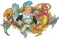 futurama character ghosts tattoo design idea