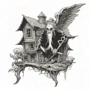 Baba Yaga tattoo design idea