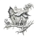 Baba Yaga tattoo design idea