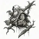 Baba Yaga tattoo design idea