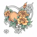 bts love yourself heart with Smeraldo flower blooming tattoo design idea