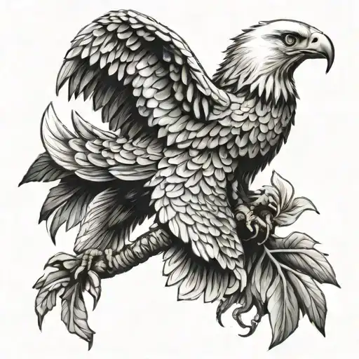 eagle griffin snake tattoo design idea