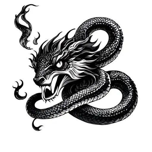 rahu with snake tattoo design combining tattoo design idea