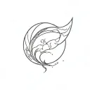 waxing Crescent moon with Isa name written tattoo design idea