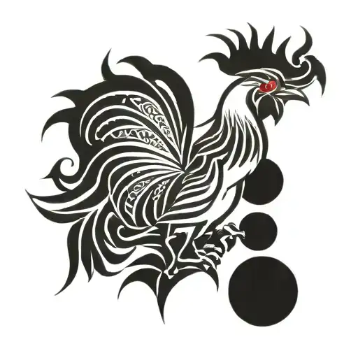 rooster fighting tattoo design idea