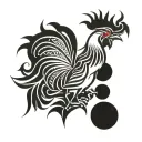 rooster fighting tattoo design idea