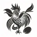 rooster fighting tattoo design idea
