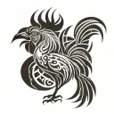 rooster fighting tattoo design idea
