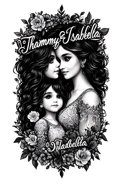 "Thammy&Isabella" "Thammy&Isabella" wife and daughter tattoo tattoo design idea
