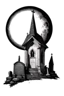 church graves / moon tattoo design idea