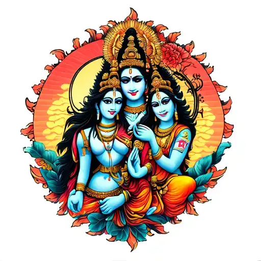 Load Shiva & Kali Godess Wit5Hn Trisul tattoo design idea