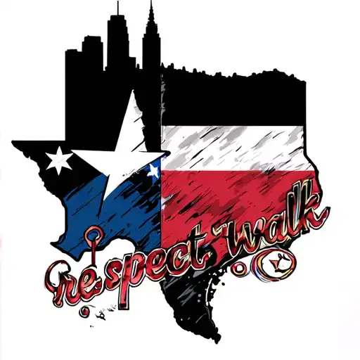 full back piece. The top is the Fort Worth skyline , then it goes to a waivy Texas flag with the words re,spect,walk tattoo design idea