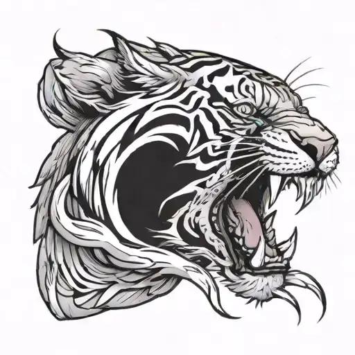 tiger claw marks tearing tattoo design idea