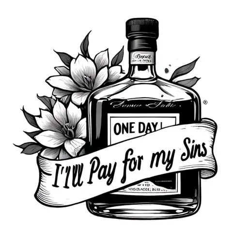 one day I'll pay for my sins bourbon tattoo design idea