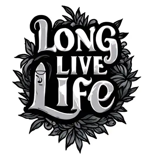 long live life tattoo design idea