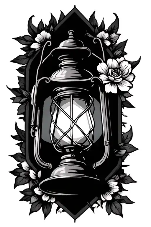 lantern and fiahhook memorial tattoo tattoo design idea