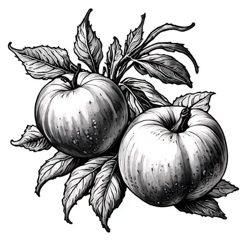 blue ridge mountains fresh fruit and ramps tattoo design idea