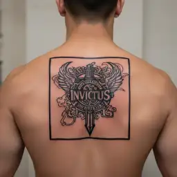 Invictus text tattoo design idea