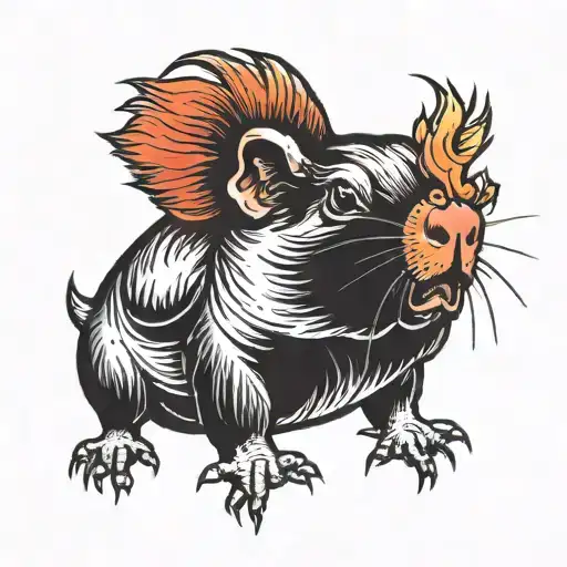 angry guinea pig tattoo design idea