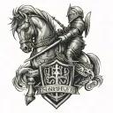 knight with murphys crest on their sheild tattoo design idea