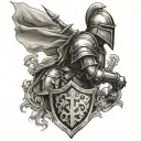 knight with murphys crest on their sheild tattoo design idea