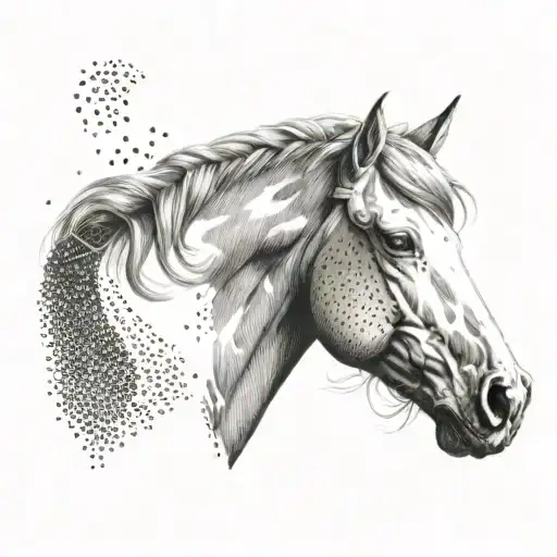 horse head tattoo design idea