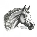 horse head tattoo design idea