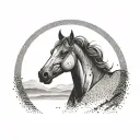 horse head tattoo design idea