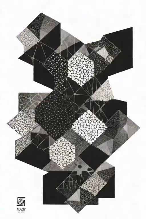 geometric pattern fading out tattoo design idea