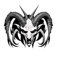 Baphomet inspired creature combining elements intertwined tattoo design idea