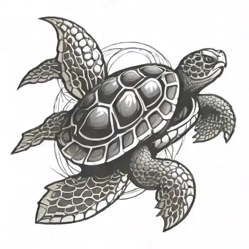 turbocharger and turtle tattoo design idea