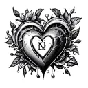 Heart Initials tattoo design idea