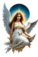 Female Archangel Raphael tattoo design idea