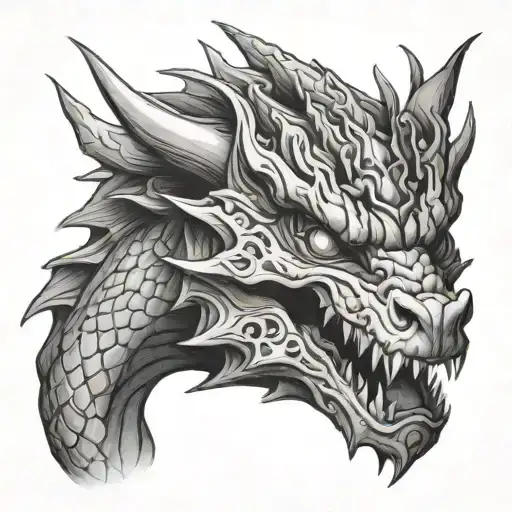 dragon head tattoo design idea