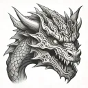 dragon head tattoo design idea