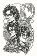 harry potter with sirius black grey portrait tattoo design idea