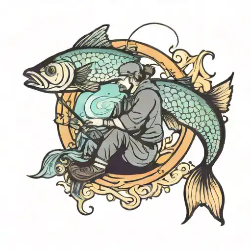 daddys little girl fishing, christian fish tattoo design idea