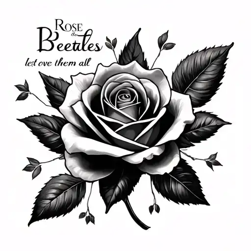 rose des vents beatles let love rule them all tattoo design idea