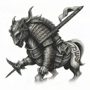 poly samurai warrior tattoo design idea