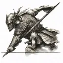 poly samurai warrior tattoo design idea