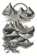 Nature stuff Mountains tattoo design idea