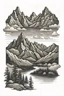 Nature stuff Mountains tattoo design idea