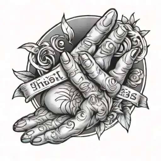 41 , this too shall pass, pray hands tattoo design idea
