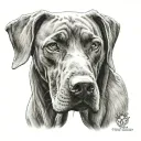 vizsla dog nose tattoo design idea