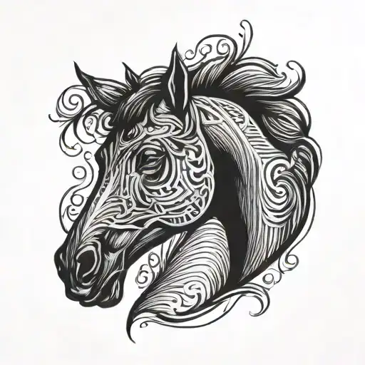 horse head minimalist tattoo tattoo design idea